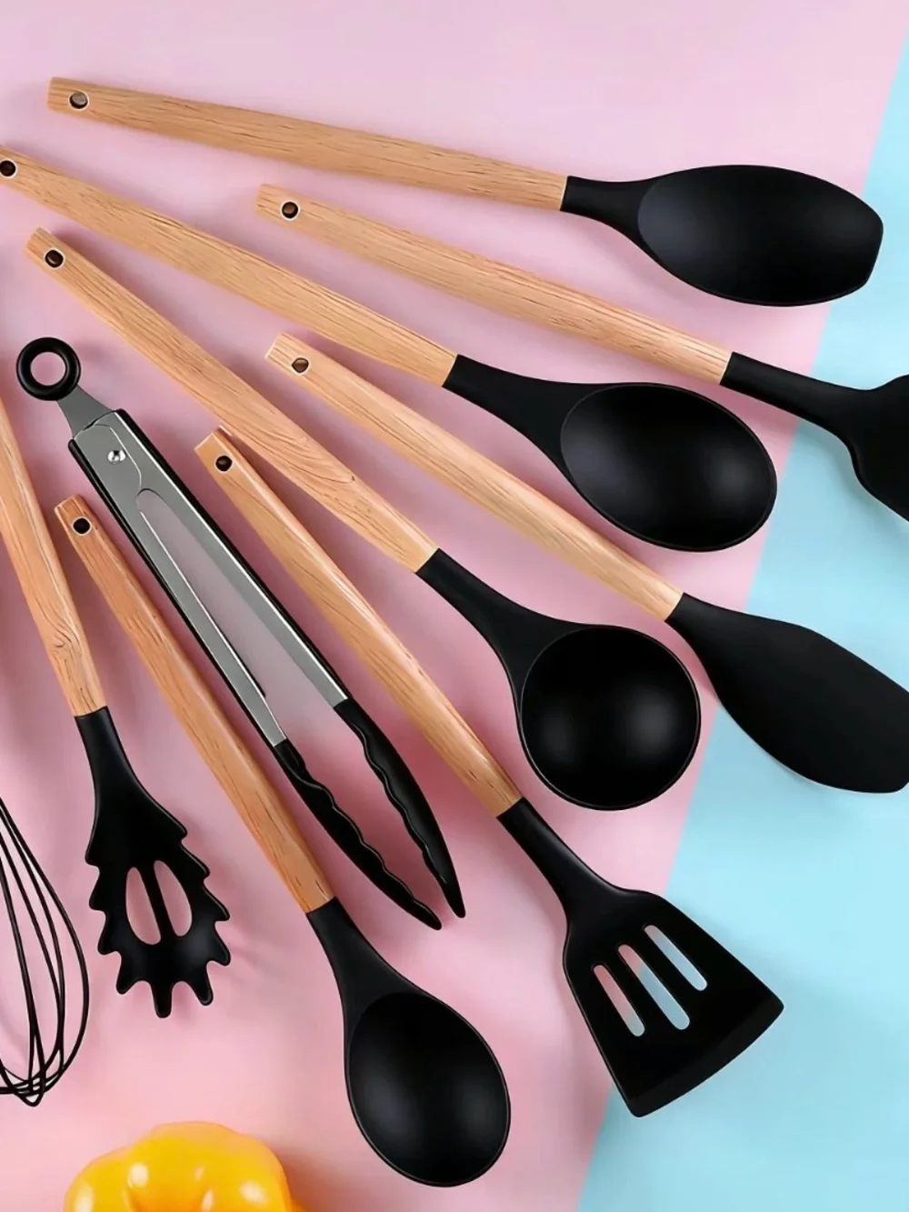 Matte Black Kitchen Utensil Set with Dual Organizer - 19-Piece